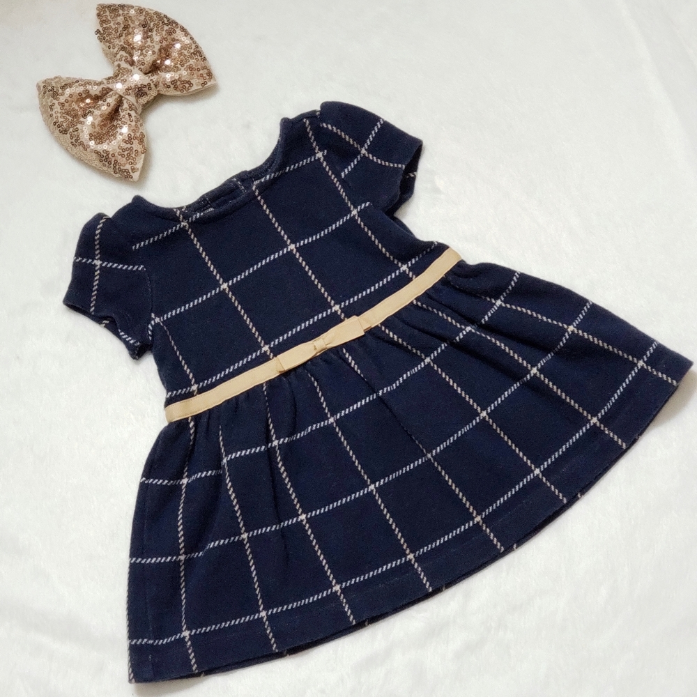 Janie and Jack Navy Dress with Gold Detail